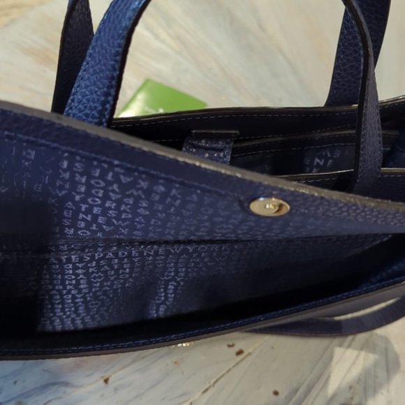 NWOT Kate Spade Chantal Bridge Place handbag blue cow leather - Picture 13 of 14